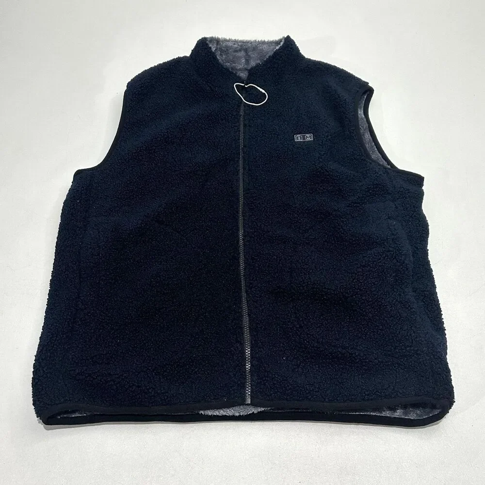 Men's‎ Heated Fleece Vest Black Battery-Powered, Size L